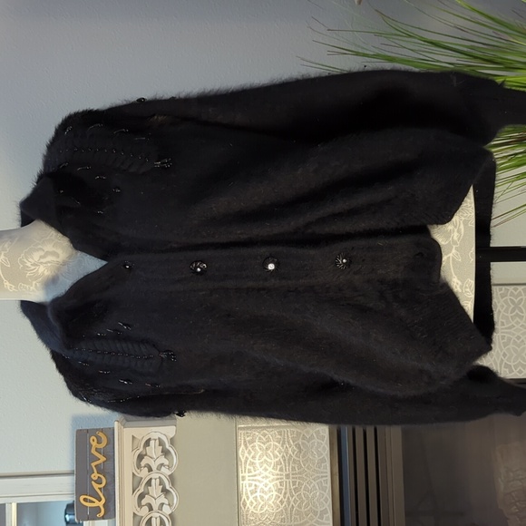 Vintage Angora Sweater/Jacket Sz S/M - Picture 2 of 6